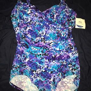 20W Purple Teal one piece suit NWT